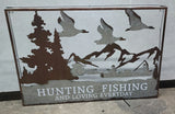 SG218G6646BN1 ORIGINAL BARN HUNTING FISHING IRON PLAQUE