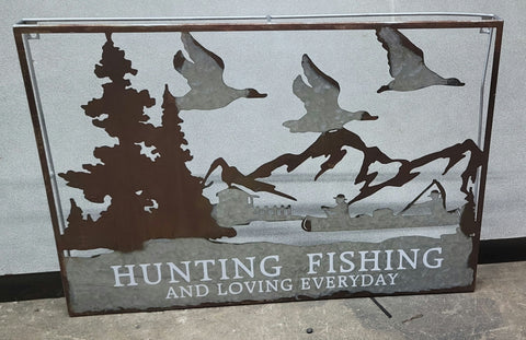 SG218G6646BN1 ORIGINAL BARN HUNTING FISHING IRON PLAQUE