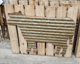 1505004183 GLITZHOME METAL COW ON WOODEN SLATES SIGN
