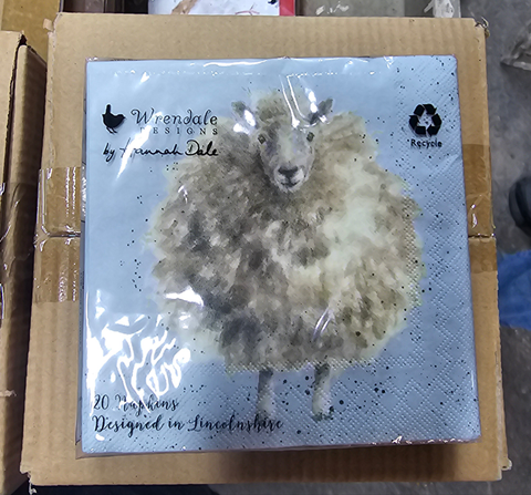 K036 WRENDALE DESIGNS 'THE WOOLLY JUMPER' 13" COCKTAIL NAPKIN