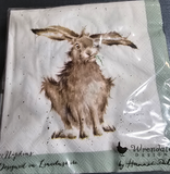 K004 WRENDALE DESIGNS "HARE BRAINED" 13" DINNER NAPKIN