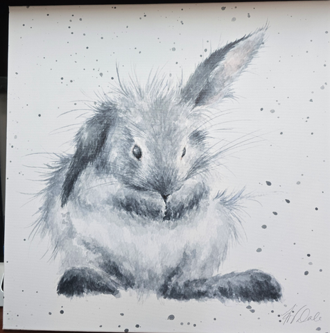CANM-CS068 WRENDALE DESIGNS "BATH TIME BUNNY" CANVAS