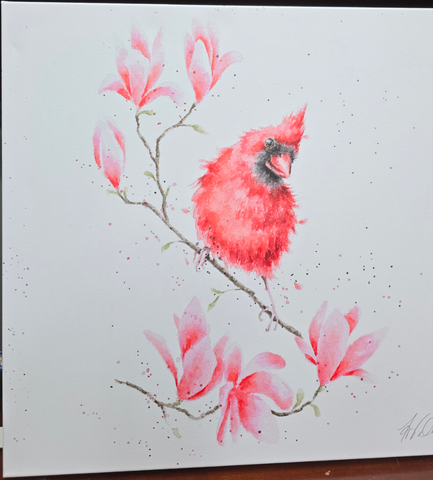 CANM-AOC140 WRENDALE DESIGNS "MAGNOLIA CARDINAL" CANVAS