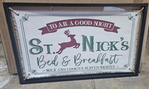 SG22326138GN ORIGINAL BARN ST. NICK BED & BREAKFAST WALL BANNER