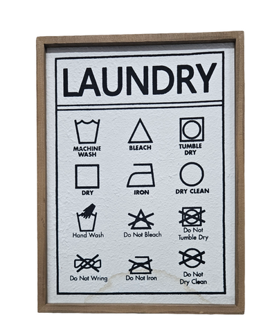 WF19A-QH758K9Y1 ORIGINAL BARN WOODEN WHITE BOARD  LAUNDRY ROOM SIGN