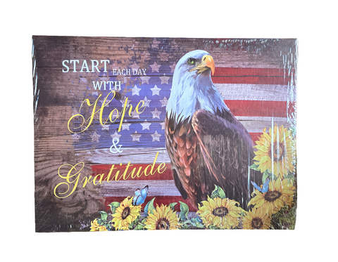 X0036FH18B ORIGINAL BARN EAGLE HOPE & GRATITUDE DECORATIVE CANVAS