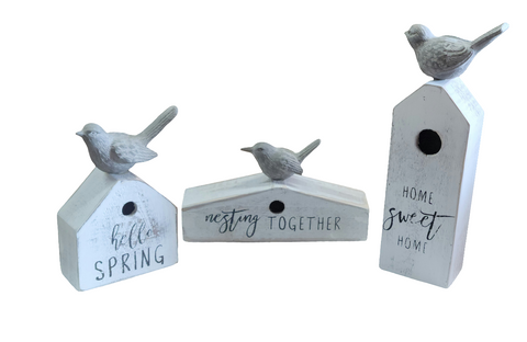 SG217SCP2026WH ORIGINAL BARN 3 PC SET BIRDHOUSE DECOR