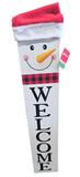 201010004 GLITZHOME REVERSIBLE SNOWMAN WELCOME/ HOHOHO PORCH SIGN