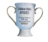 MU3094 BOXER GIFTS GOLDEN OLDIE AWARD TROPHY MUG