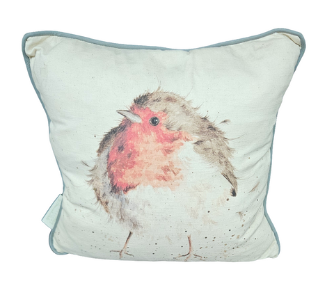 CU010 WRENDALE DESIGNS 'THE JOLLY ROBIN' 15" X 15" PILLOW