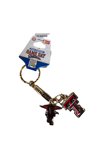 00599 GAME DAY OUTFITTERS TEXAS TEC KEYRING