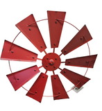 2009200009 GLITZHOME VINTAGE RED METAL WIND SPINNER WALL DECOR