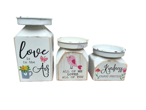 SG218CDH1018W ORIGINAL BARN 3 PC SET CANDLE HOLDER
