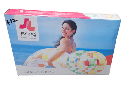 WEAJ JILONG INFLATABLE MOSAIC POOL SWIM RING YELLOW