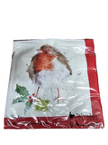 K007 WRENDALE DESIGNS CHRISMAS ROBIN DINNER NAPKIN