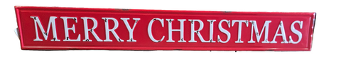 11155202997 GLITZHOME RED METAL MERRY CHRISTMAS WALL SIGN