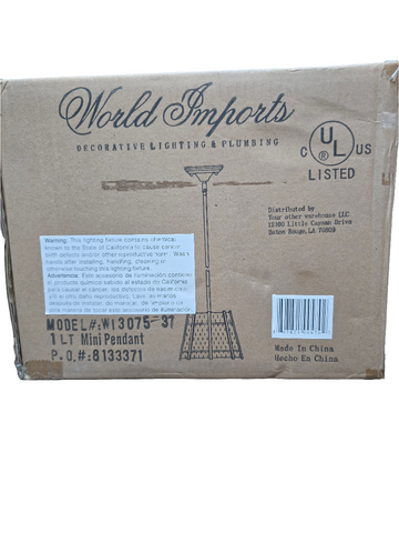 W13075-37 WORLD IMPORTS PENDANT LIGHT