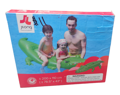 SMG1 JILONG INFLATABLE LARGE CROCODILE FLOATING RIDER
