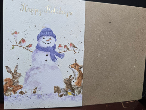 AXB022 "HAPPY HOLIDAYS" CHRISTMAS CARD WRENDALE DESIGNS