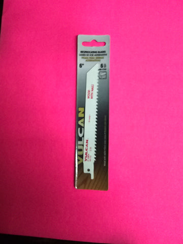 396-1752 Vulcan 6" Reciprocating Blade 6 TPI Bi-Metal 1Pack