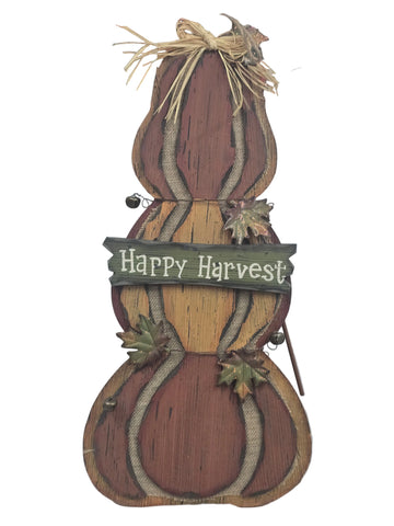 843635 GLITZHOME "HAPPY HARVEST" YARD STAKE / HANGING SIGN