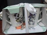 X0011859123 3PC SET MUGS & TRAY SET "TRICK OR TREAT" WRENDALE DESIGNS