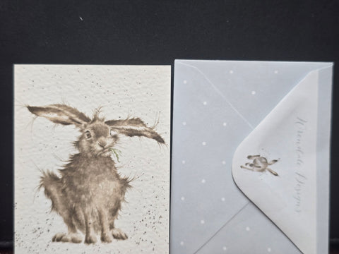 GE017-6 WRENDALE DESIGNS "HARE-BRAINED" JUST FOR YOU GIFT CARD