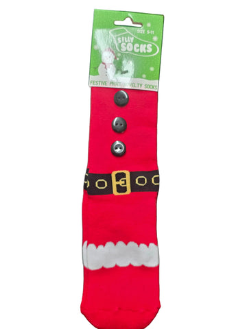 B48J1228 SILLY SOCKS "SANTA BOOT" THICK SOCKS
