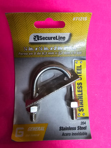 7121S Secure Line L1/4"x1/8"x2"U-Bolt Stainless Steel