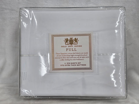 WHITE LUSH HOME COLLECTION FULL 6PC SHEET SET