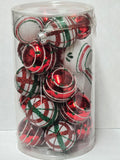145-2 HAND BLOWN MINI-CHRISTMAS ORNAMENT 20 PACK 1 1/4" ASSORTED 3 DESIGNS