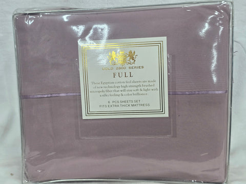 MAUVE CHARM LUSH HOME COLLECTION FULL 6PC SHEET SET