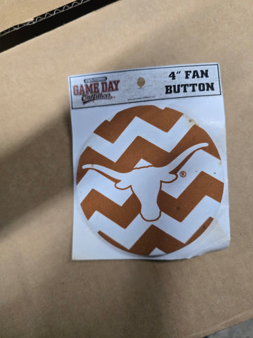 27504 GAME DAY OUTFITTERS UNIVERSITY OF TEXAS LONGHORNS 4" FAN BUTTON