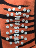 B71J1228 SILLY SOCKS "TIGER FEET" THICK SOCKS WITH RUBBER DOTS ON BOTTOM KIDS SIZE 1.5-5