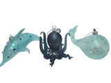 0241 SEA CREATURES CHRISTMAS ORNAMENTS 3PC SET