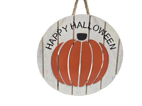 RWH1 RUSTIC WORLDh     "HAPPY HALLOWEepmEN" HANGING SIGNcu