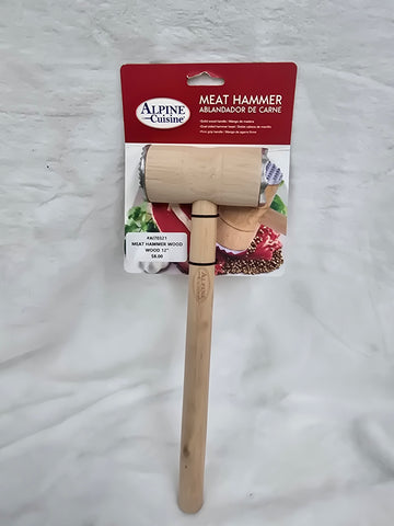 70321 ALPINE MEAT TENDERIZER WOOD HANDLE METAL FACE