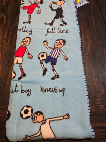 35FB1 TYRRELL KATZ FOOTIE BLUE FLEECE THROW BLANKET