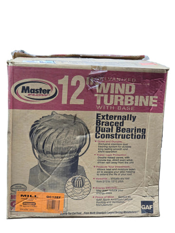 GIC12EF MASTER FLOW 12" WIND TURBINE MILL FINISH