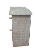 Q19T001 NIKKY HOME HANDCARVED MANGO WOOD BOX WITH DRAWERS RUSTIC WHITE