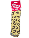 B69J1228 SILLY SOCKS "LEOPARD FEET" THICK SOCKS WITH RUBBER DOTS ON BOTTOM KIDS SIZE 1.5-5