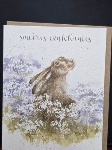 FOC022 WRENDALE DESIGNS "SINCERES CONDOLEANCEES" FRENCH GREETING CARD