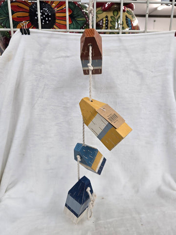 858479 GLITZHOME WOODEN HANGING BUOY 4 SMALL DECOR