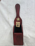851166-B GLITZHOME WOODEN WINE BOTTLE WALL HOLDER RED