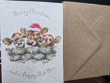 AXNCP001 "CHRISTMAS CALVES" CHRISTMAS CARDS