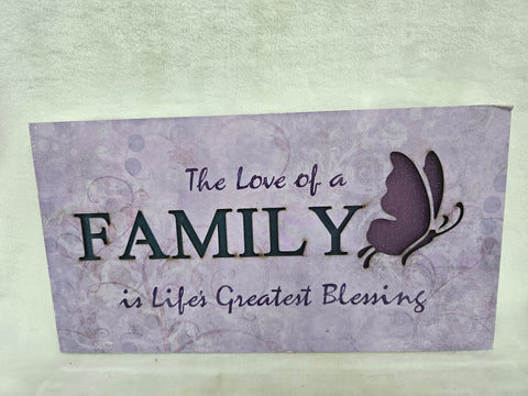 09727 HDC LIGHTED SIGN "THE LOVE OF A FAMILY" PINK