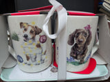 X0011859115 3PC SET MUGS & TRAY SET "SANTAS LITTLE HELPERS" WRENDALE DESIGNS