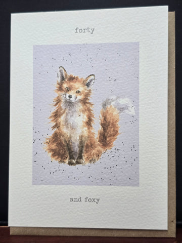 APA004 WRENDALE DESIGNS "FORTY AND FOXY" PARTY ANIMALS HAPPY BIRTHDAY