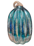 845653 GLITZHOME HAND BLOWN GLASS PUMPKIN 9" X 5"