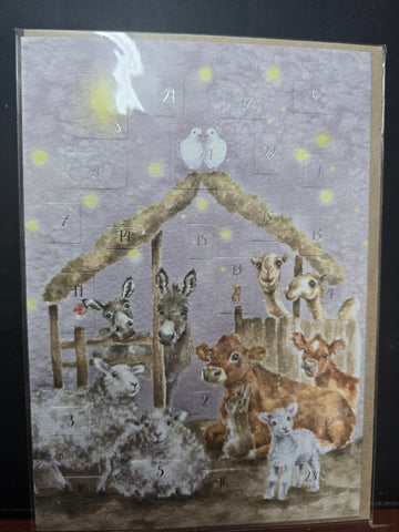 WCAL003 "ALWAYS IN A MANGER" ADVENT CALENDER CARD